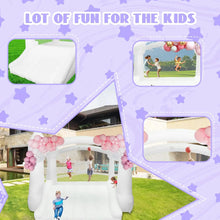 Inflatable 11.97x8.98x7.15ft White Castle Bounce House with Slide & Air Blower