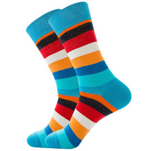 Happy Colorful Striped Argyle Geometric Print Socks