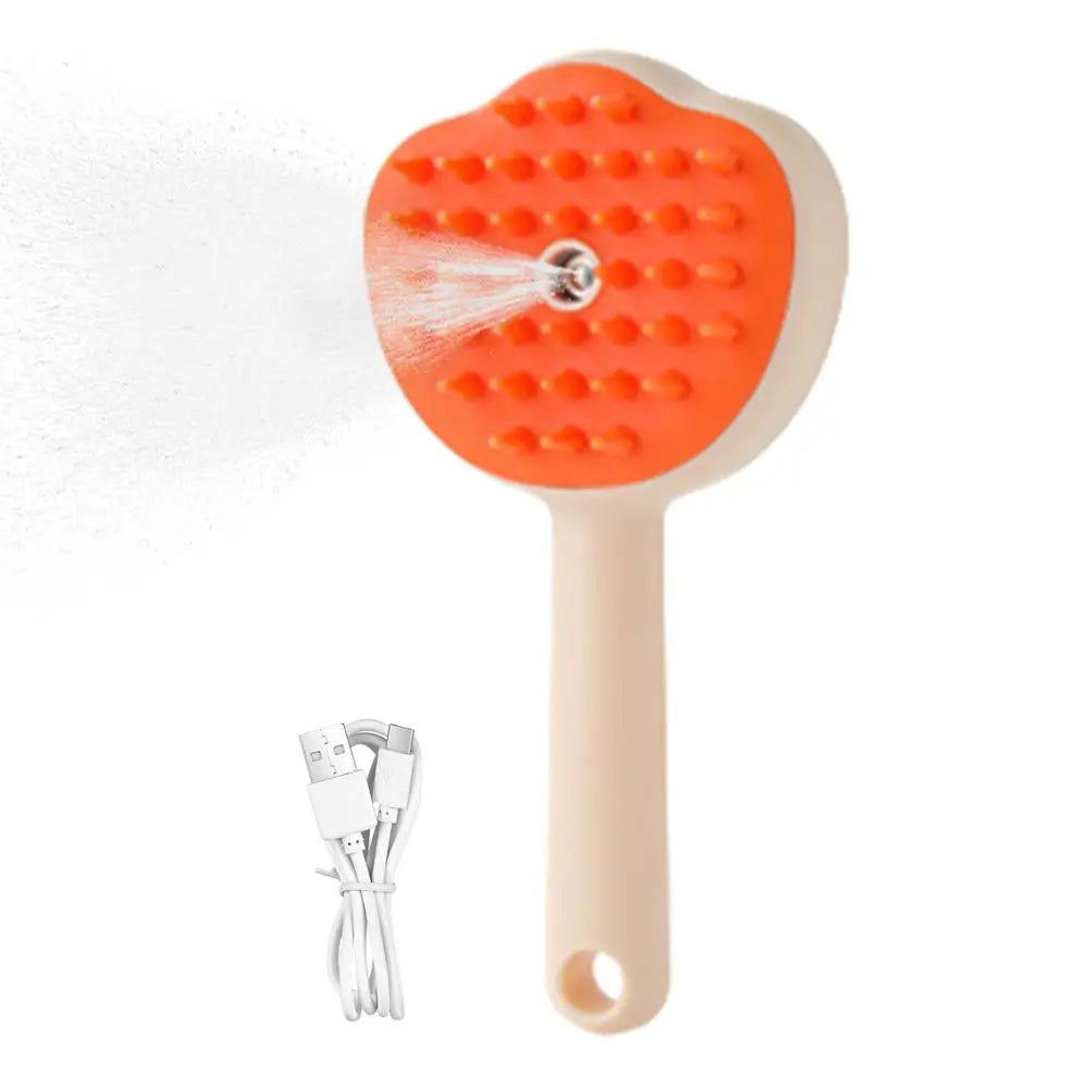 Steamy Electric Cat Brush With Steam Spray For Massage