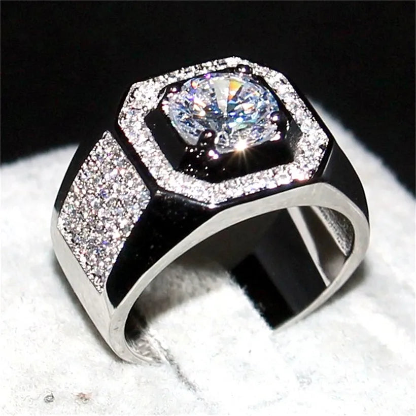 925 Sterling Silver Round 2ct Simulated Diamond Ring