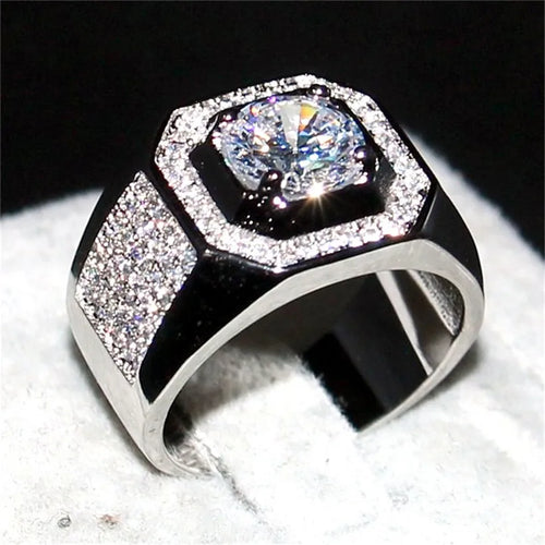 925 Sterling Silver Round 2ct Simulated Diamond Ring
