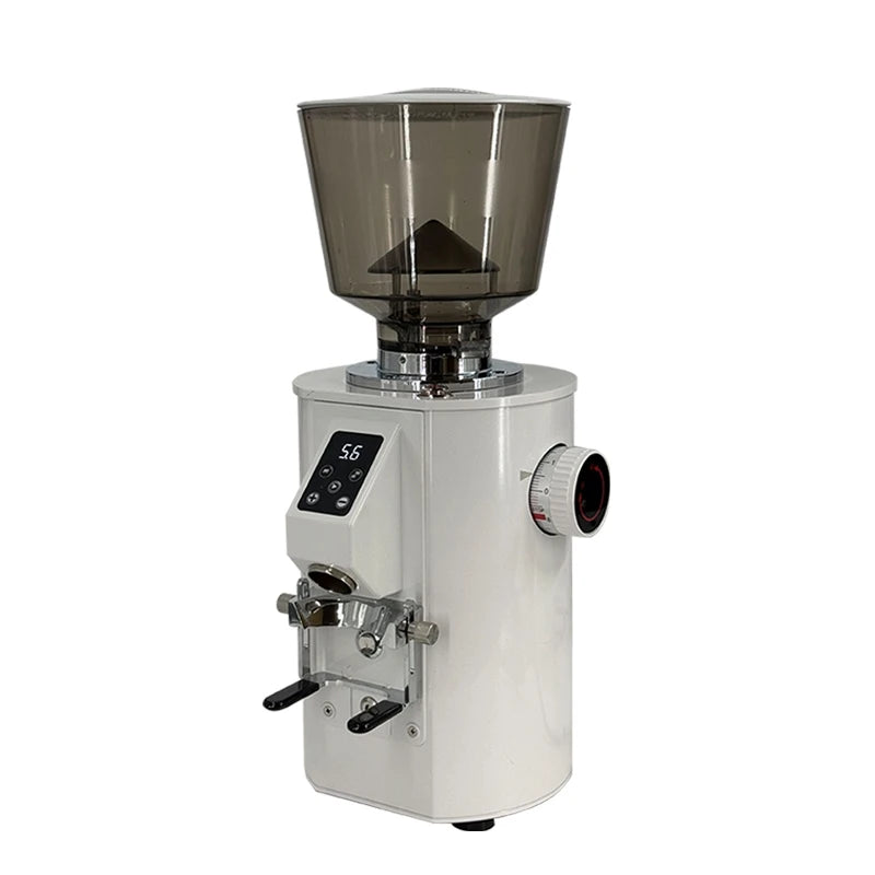 CAFOVO K-64S Electric Commercial 64mm Flat Burr Coffee Grinder 500g Hopper Anti-Static