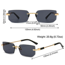 UV400 Rimless Rectangle Sunglasses