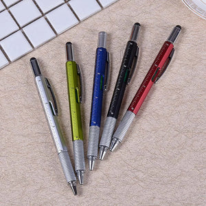 Multi-function 6 In1 Metal Ballpoint Pen Screwdriver