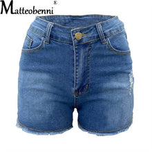 Ripped Denim High Waist Shorts