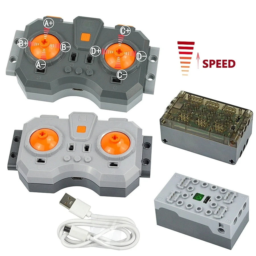 Technical Motor Power Programmable 6 Channel Lithium Remote Controller Building Block