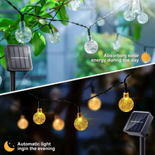 Solar String Lights 100 LED Crystal Globe Solar Lights