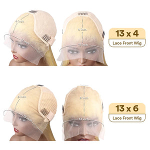 613 Blonde Wave Human Hair Lace Frontal Glueless Wig