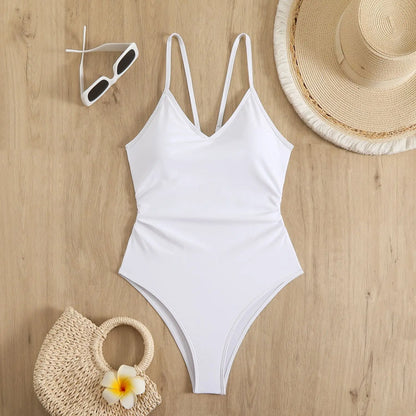 One Piece High Leg Bathing Suit