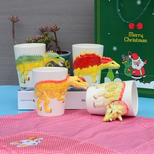 Cartoon 3D Ceramic Cute Dinosaur Shaped Animal Cup