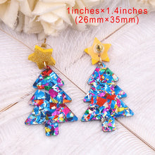 Hanging Drop Christmas Tree Acrylic Earrings earr