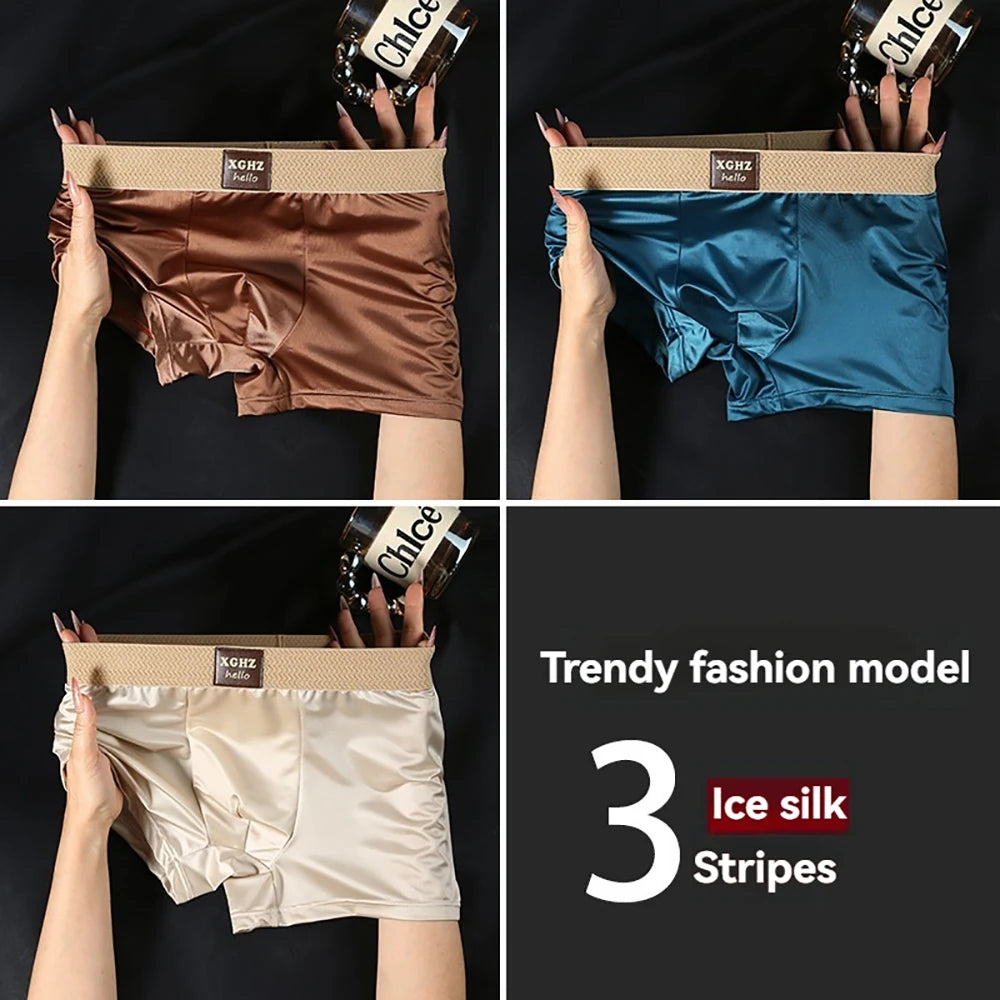 3PCS Satin-like Super Soft Boxers