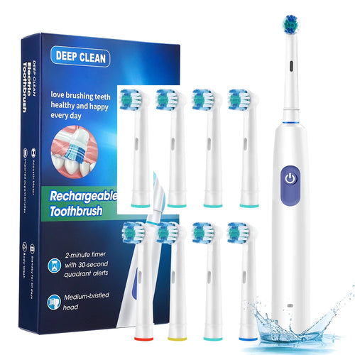 Electric Rotary Tooth Brush With Timer and 8 Heads