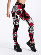 Qickitout Cartoon Skull Digital Printed Leggings