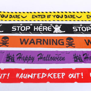 Halloween Props Warning line Plastic Skull Head Warning Tape