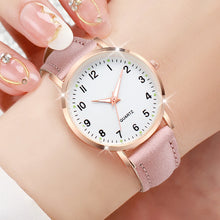Casual Arabic Dial Leather Band Quartz Watch