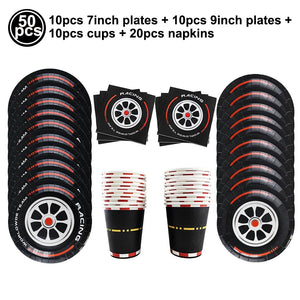 Racing Birthday Decorations Tableclothb