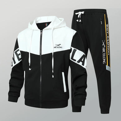 Zippered Hooded Jacket and Pants Set