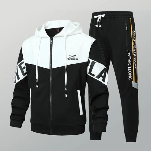 Zippered Hooded Jacket and Pants Set