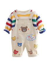 Half-sleeve Top and Overalls 2Pcs Set