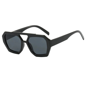 Thick Frame Double Bridge Polygon Sunglasses