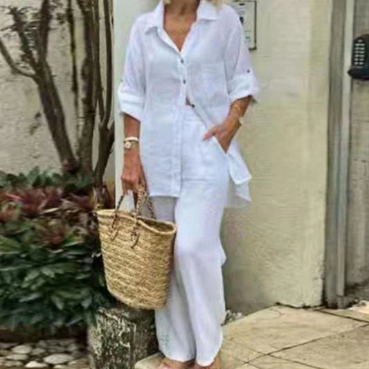 Cotton Linen Casual 2 Piece Set