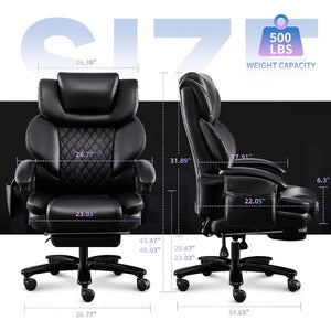 500lbs Capacity Office Chair with 3D Rolling Lumbar Massage