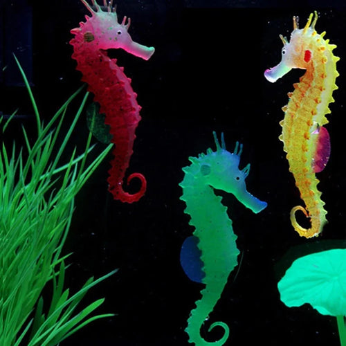 Silicone Artificial Luminous Hippocampus Aquarium Ornament