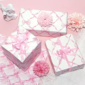 10 Sheets 20x14inch Pink Bow Tissue Paper