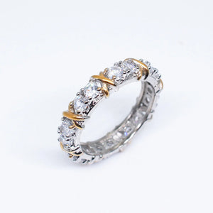 925 Sterling Silver Separation Inlaid Zircon Ring