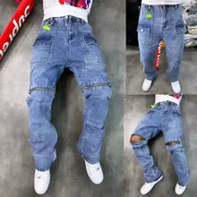 Distressed Vibe Bell Bottom Clean Fit Woodworking Jeans
