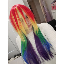 HAIRJOY Synthetic Rainbow Multi Color Heat Resistant Wig