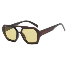 Thick Frame Double Bridge Polygon Sunglasses