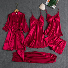 6PC Satin Sleep Pajamas Gown Set