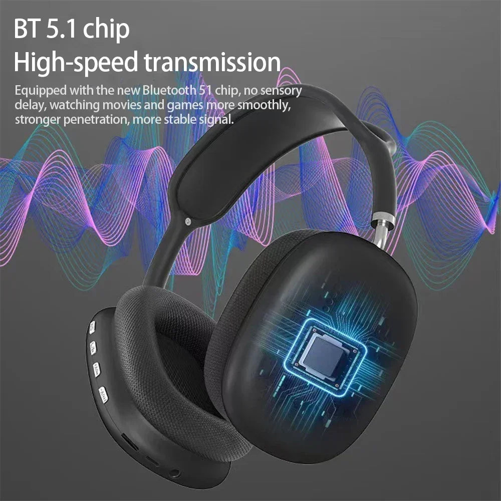 P9 Pro Max Head Mounted Bluetooth Earphones Noise Cancelling Wireless