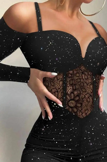 One Piece Slim Shoulder Strapped Jumpsuit