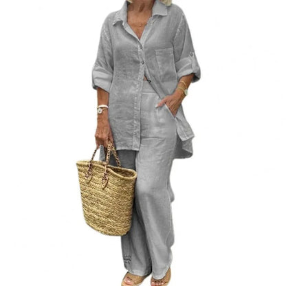 Cotton Linen Casual 2 Piece Set