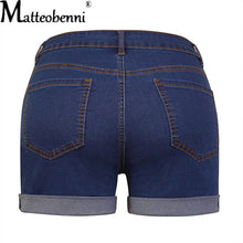 High Waist Stretch Denim Shorts