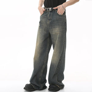 IEFB Washed Wide Leg Denim Pants