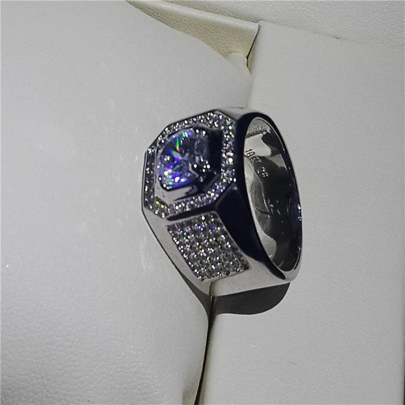 925 Sterling Silver Round 2ct Simulated Diamond Ring