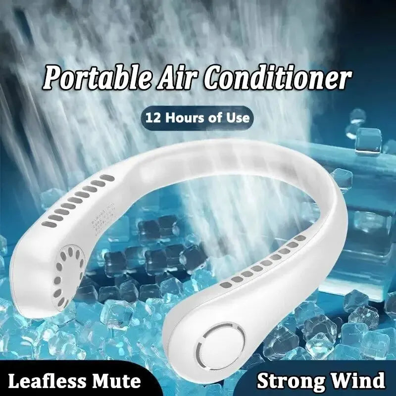 Long Life Mini Neck Mounted Portable Bladeless 3 Speed Fan fans