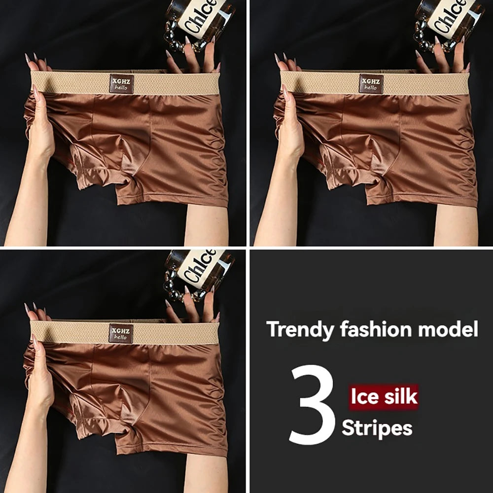 3PCS Satin-like Super Soft Boxers