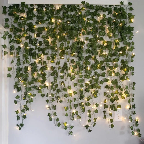 Green Leaf Ivy Vine With LED Lights String