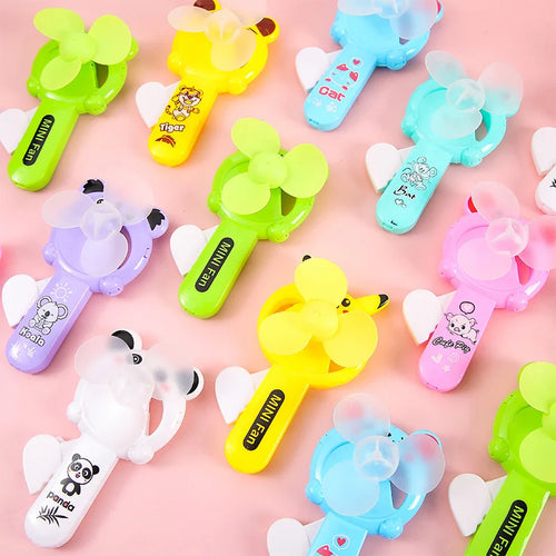 10Pcs Cartoon Cute Mini Portable Hand Pressure Fan Toys