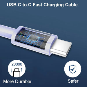 2-Pack 15 40W Dual Port Block With 2Pack 6FT USB C To C Fast Charger Cable