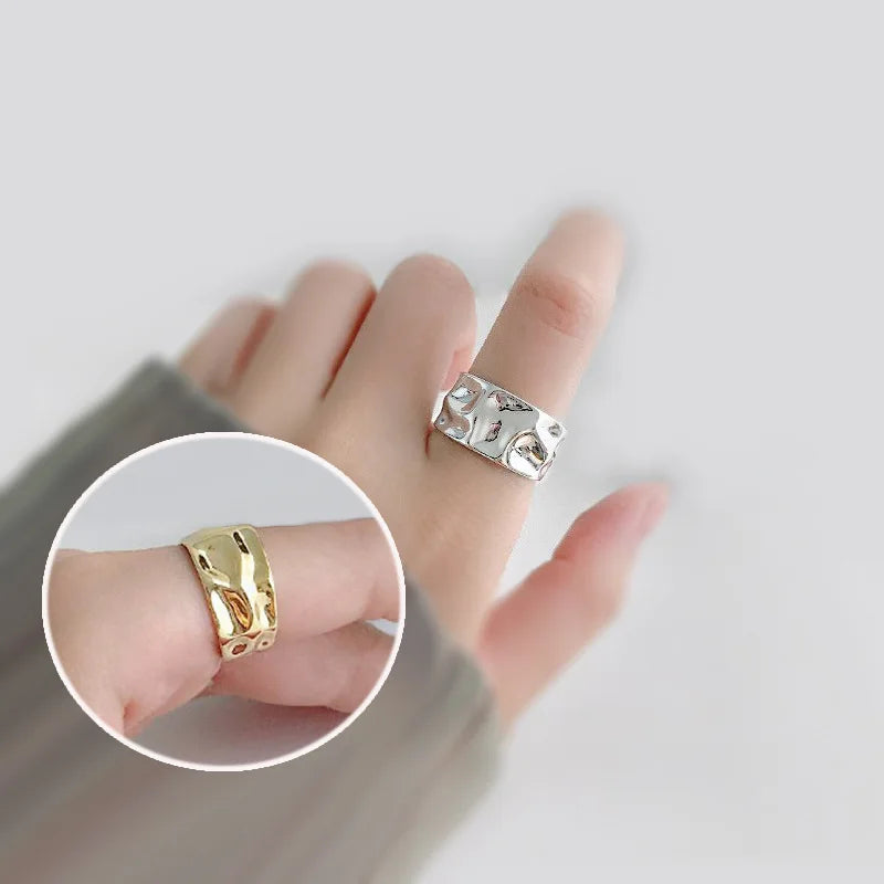 Silver Color Irregular Handmade Ring