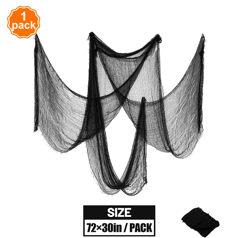 Black White Creepy Cloth Spooky Gauze Fabric Halloween Decoration hall