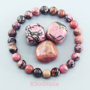 Natural Rhodizite Beaded Stretch Bracelet