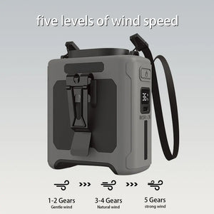10000mAh Waist Fan with 5 Speeds & Light