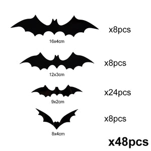 Halloween 3D Black Bat Wall Stickers